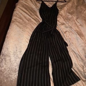 American Eagle Sleeveless Striped Jumpsuit